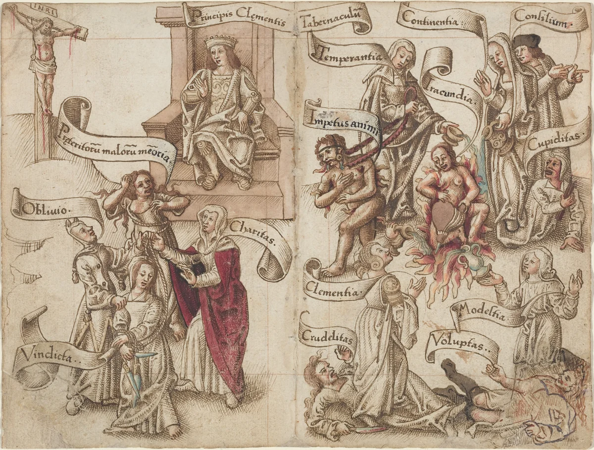 "Obliterate the Trace of the Pot in the Ashes" [fol. 32 verso / 33 recto] by French early 16th Century, drawing, 1512-1515