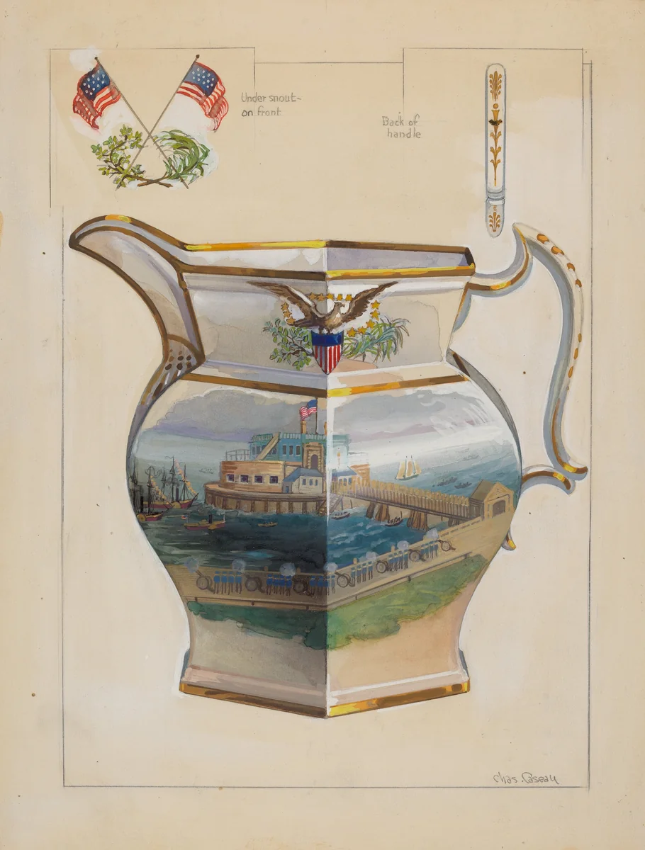 Pitcher by Charles Caseau, index of american design, 1936