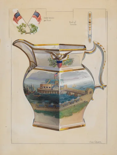 Pitcher by Charles Caseau, index of american design, 1936