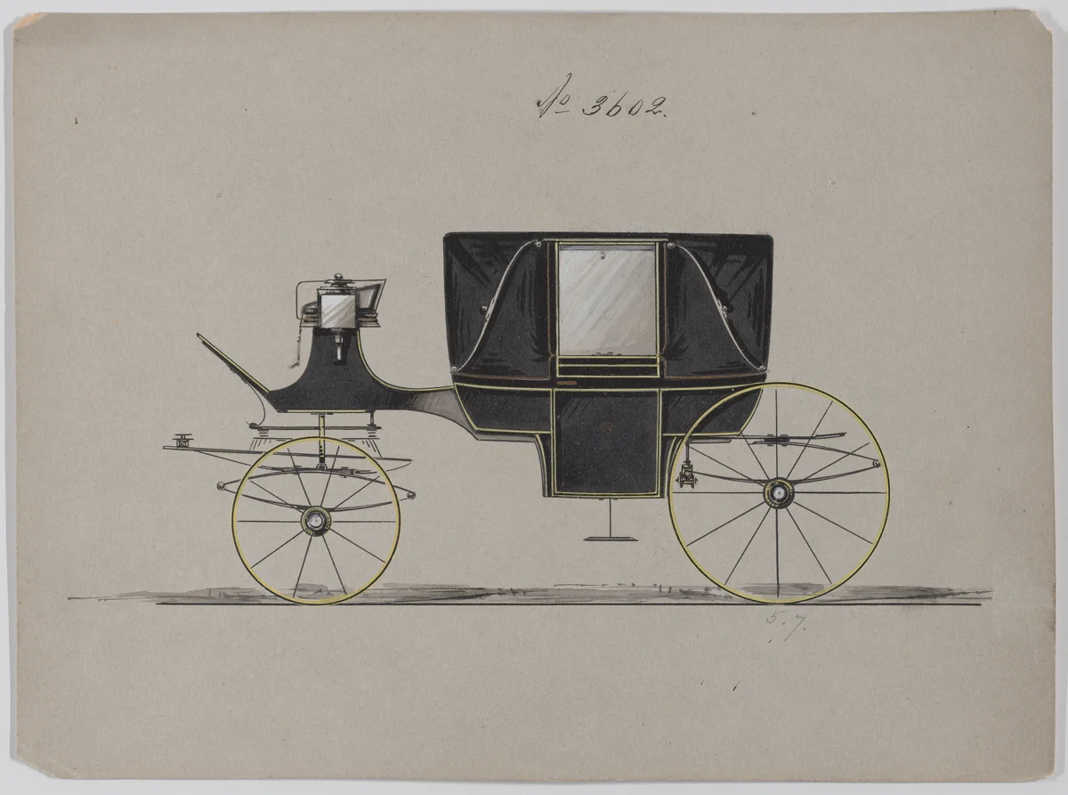 Design for Landau, No. 3602 by Brewster & Co., drawing, 1880
