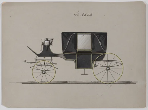 Design for Landau, No. 3602 by Brewster & Co., drawing, 1880