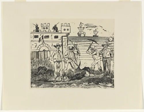 Ballad of The Prisoners at the Castle of San Juan de Ulúa (Corrido los deportados al Castillo de San Juan de Ulua) by José Guadalupe Posada, print, 1870