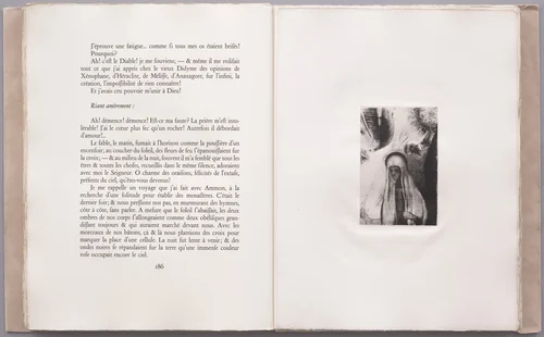 The Old Woman: What Are You Afraid of? A Wide Black Hole! It Is Empty, Perhaps? (La Vieille: Que crains-tu? Un large trou noir! Il est vide, peut-être?) (plate XVII) from La Tentation de Saint-Antoine by Odilon Redon, illustrated book, 1896