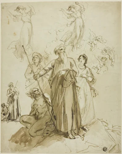 Original Studies for Shakespeare's Tempest by John Massey Wright, drawing, 1814-1839