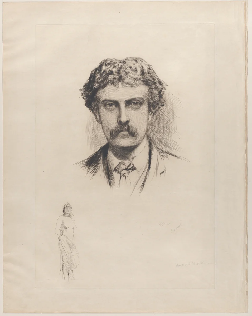 Portrait of Cecil Lawson by Hubert von Herkomer, print, 1882