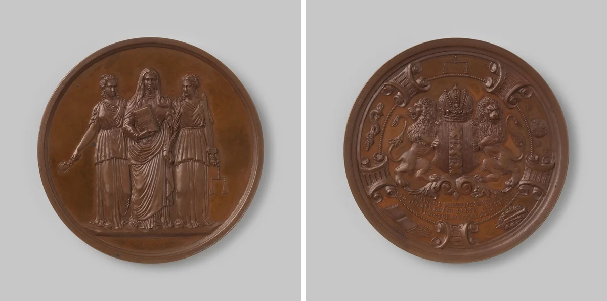 Het Athenaeum Illustre te Amsterdam wordt universiteit 1877 by Johan Philip Menger, metalwork, 1877