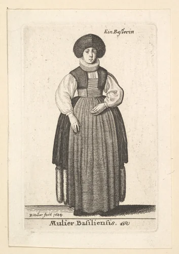 Mulier Basiliensis (Woman of Basel) by Wenceslaus Hollar, print, 1644-1816
