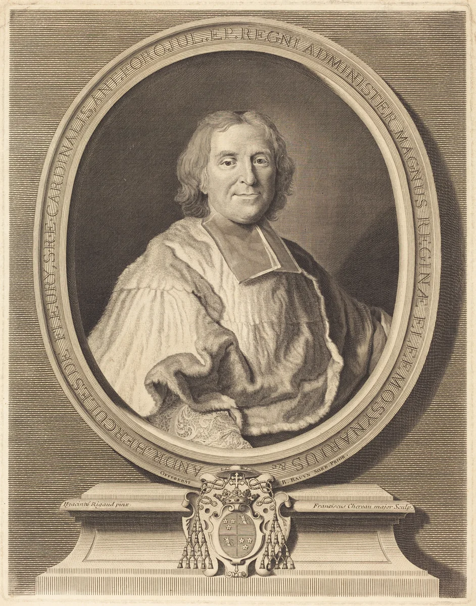 Cardinal Fleury by François Chereau, print, 1680-1729