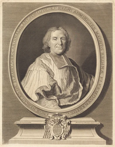 Cardinal Fleury by François Chereau, print, 1680-1729