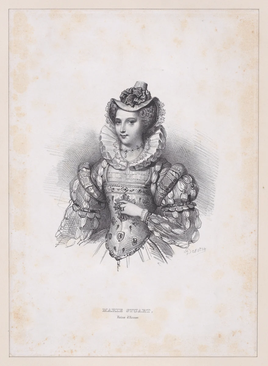 Mary, Queen of Scots by Achille Devéria, print, 1800-1850