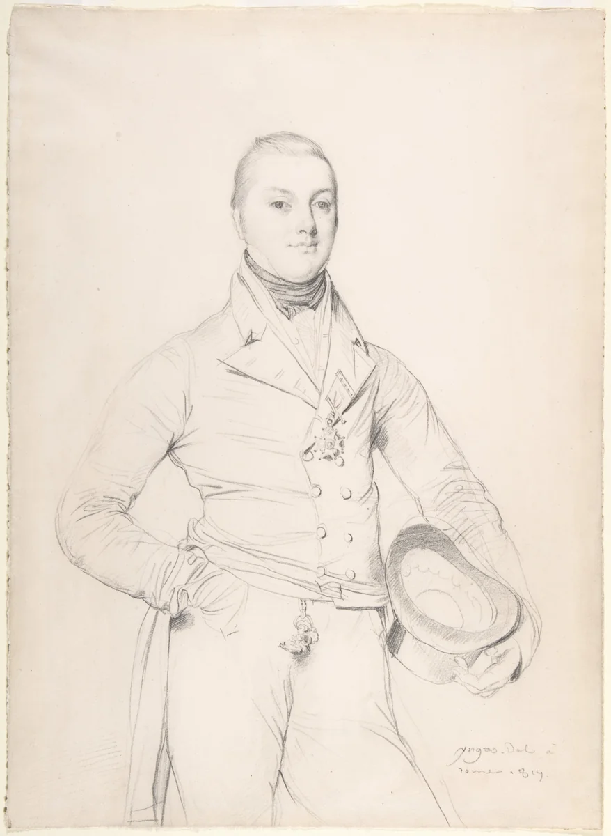 Admiral Sir Fleetwood Broughton Reynolds Pellew by Jean-Auguste-Dominique Ingres, drawing, 1817