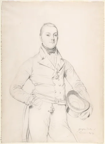 Admiral Sir Fleetwood Broughton Reynolds Pellew by Jean-Auguste-Dominique Ingres, drawing, 1817