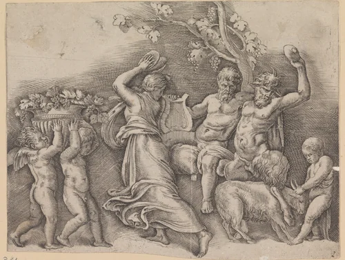 Bacchanaal by Battista Franco, print, 1520-1561
