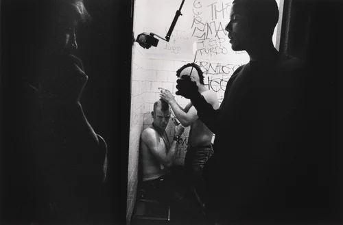 Cutter, Psycho, Mohawk John, and Vyper by Jim Goldberg, photograph, 1988