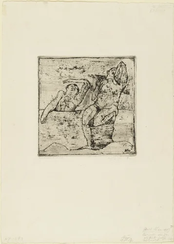 Two Nudes in the Lake (Zwei Akte im See) by Paul Klee, print, 1907