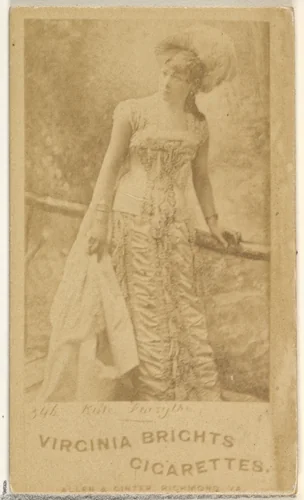 Card 346, Kate Forsyth, from the Actors and Actresses series (N45, Type 1) for Virginia Brights Cigarettes by Allen & Ginter, photograph, 1885-1891