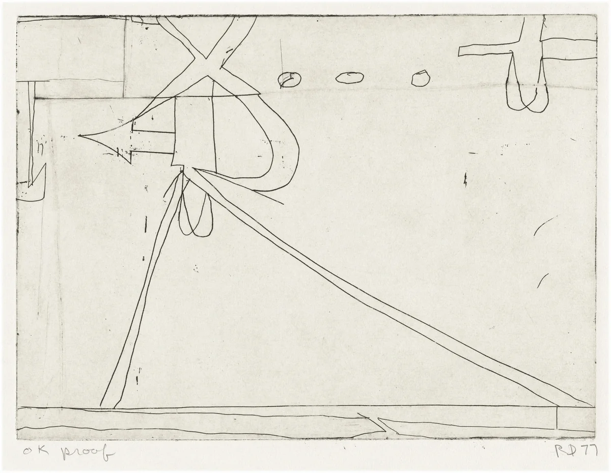 #6 from Nine Drypoints and Etchings by Richard Diebenkorn, portfolio, 1977
