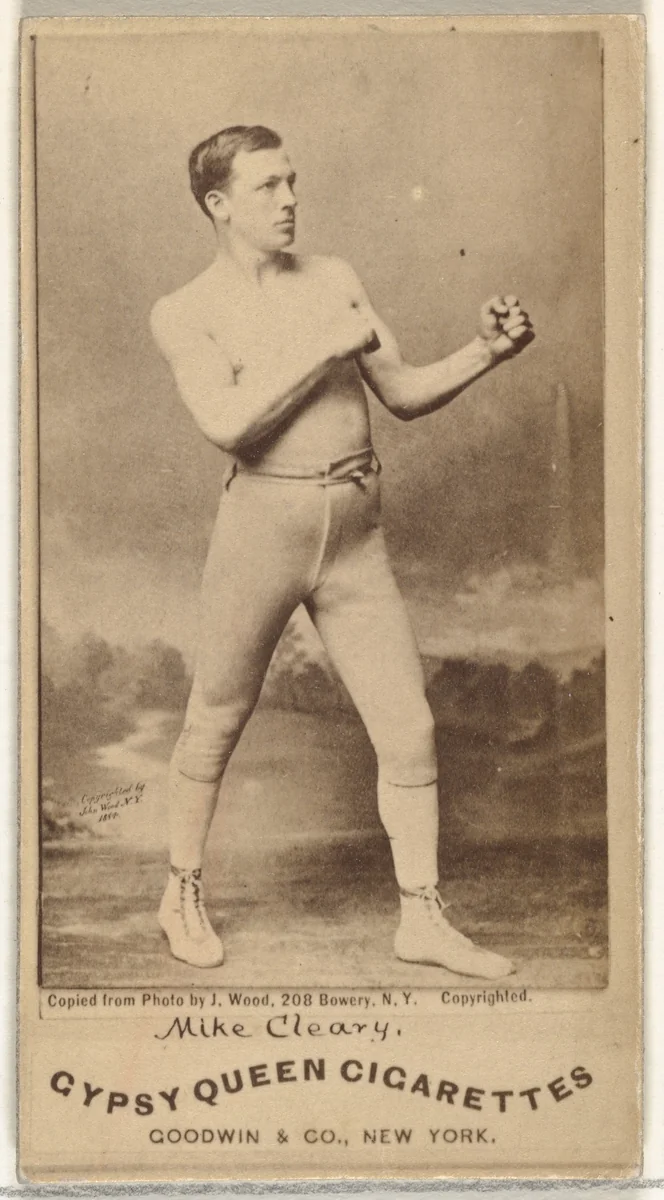 Mike Cleary, from the Celebrities and Prizefighters series (N174) for Gypsy Queen Cigarettes by Goodwin & Company, photograph, 1887-1888