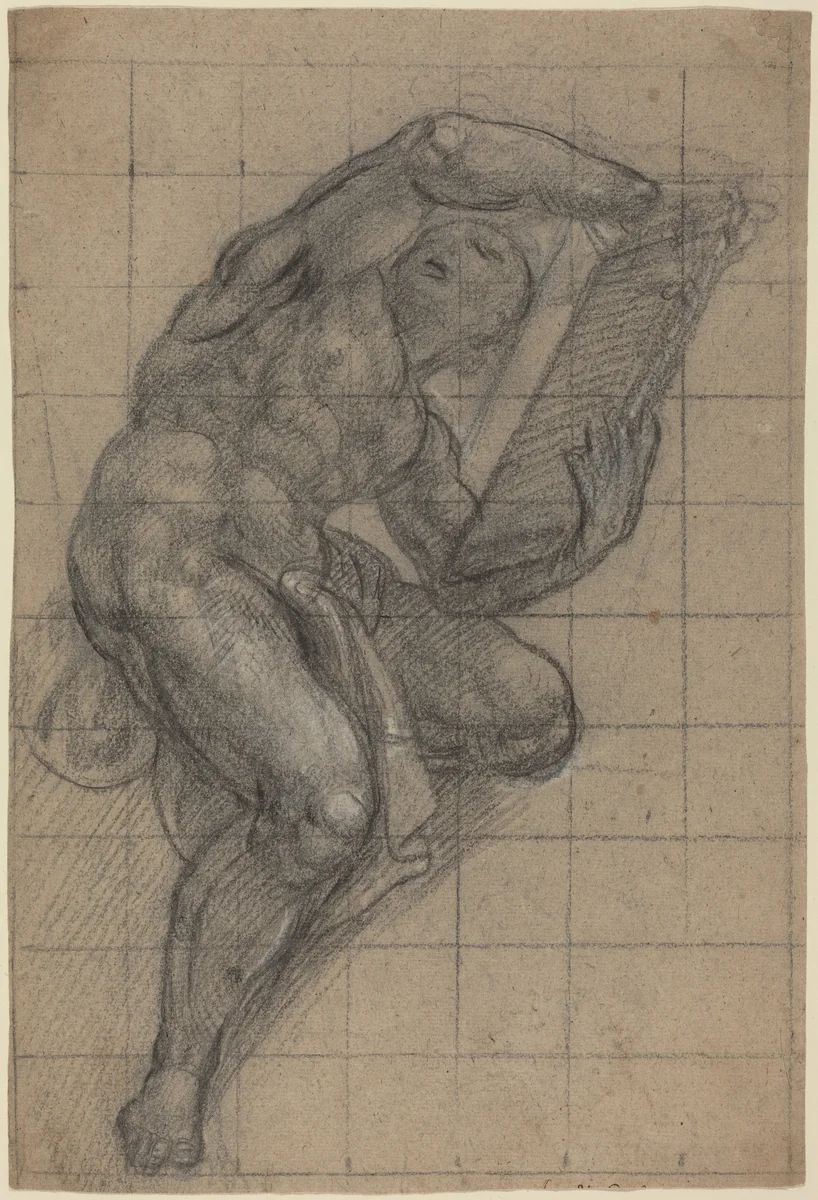 Study for a Prophet by Lattanzio Gambara, drawing, 1567-1573