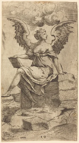 The Recording Angel by Master RG, print, 1542