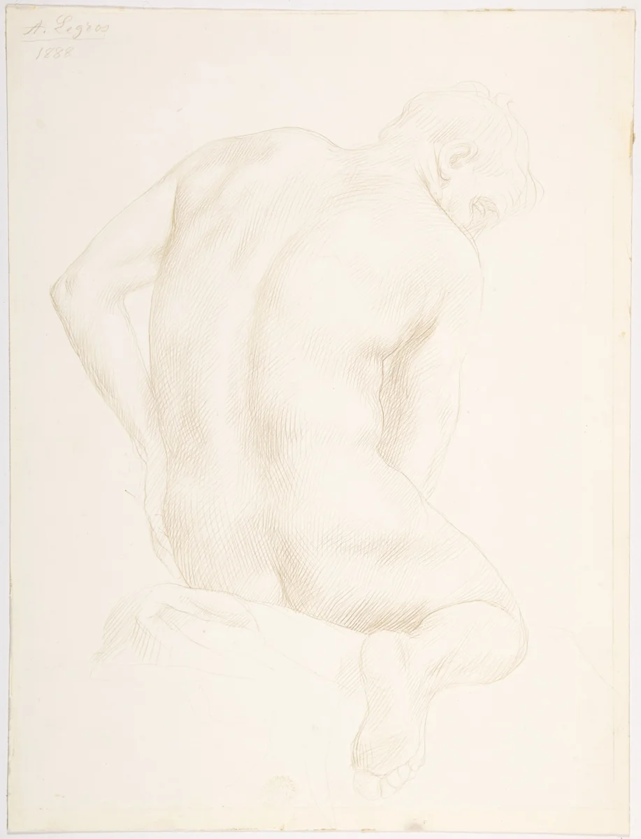 Study of a Figure by Alphonse Legros, drawing, 1888
