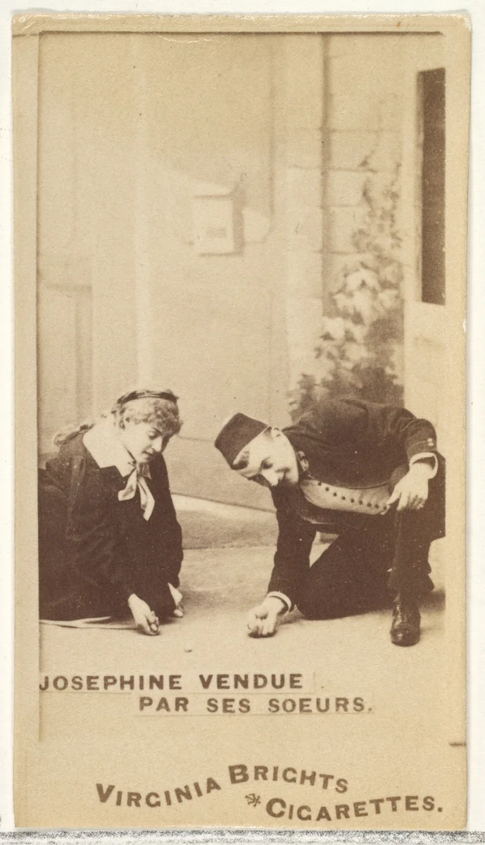 Josephine Vendue, Par Ses Soeurs, from the Actors and Actresses series (N45, Type 1) for Virginia Brights Cigarettes by Allen & Ginter, photograph, 1885-1891