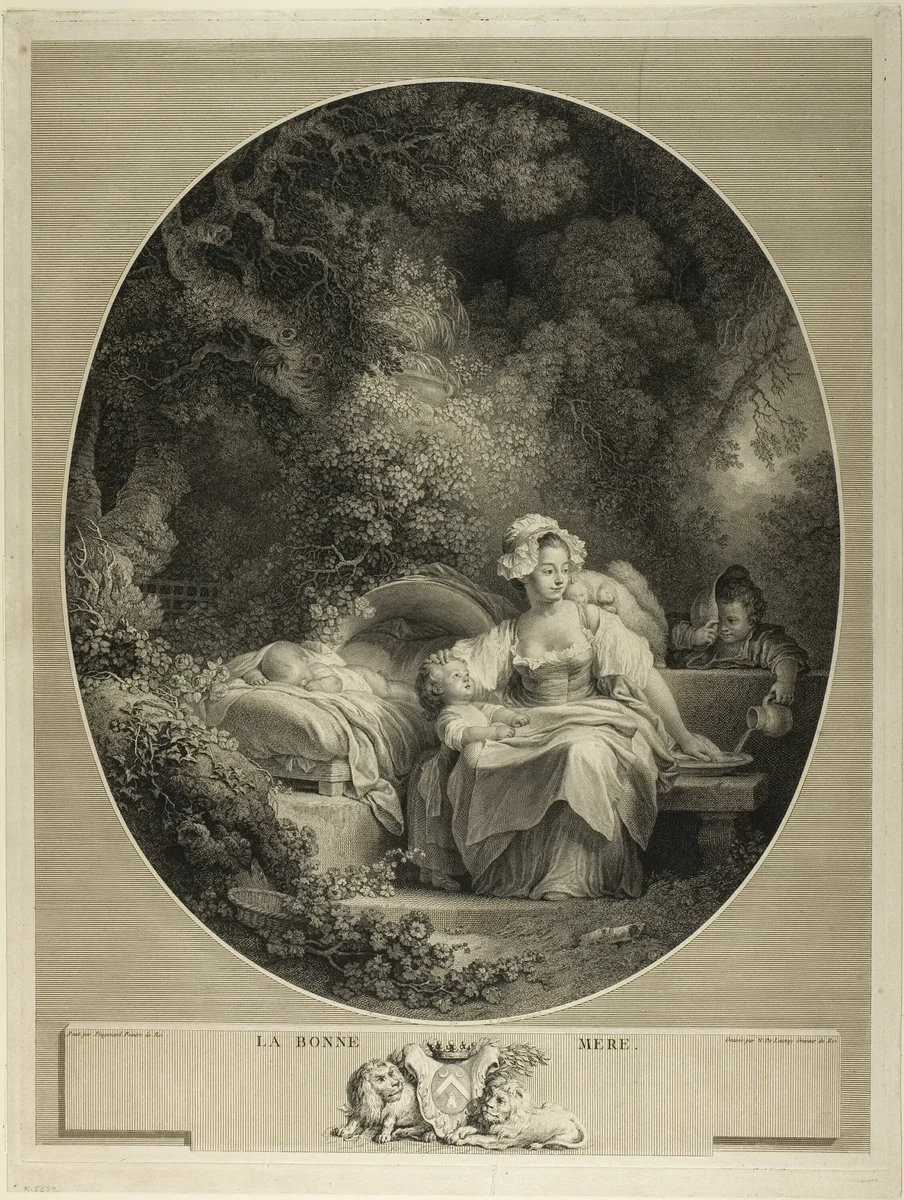 The Good Mother by Nicolas Delaunay, print, 1779