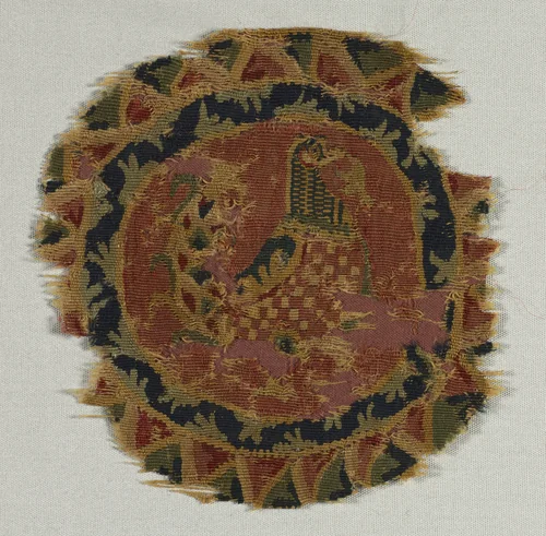 Roundel Fragment: Speckled-Breasted Bird by Unknown, textile, 735-765