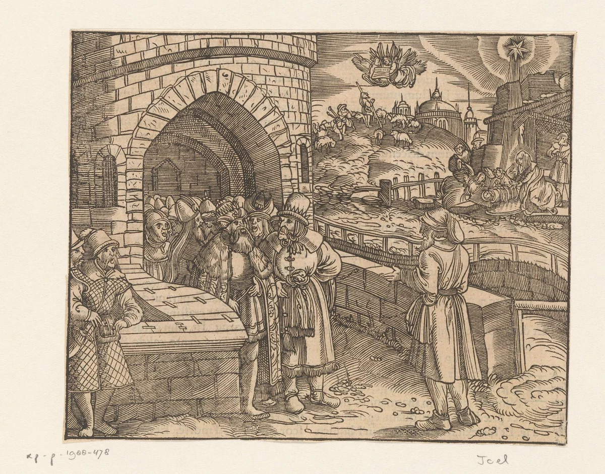 Profeet Micha predikend by anonymous, print, 1534-1600