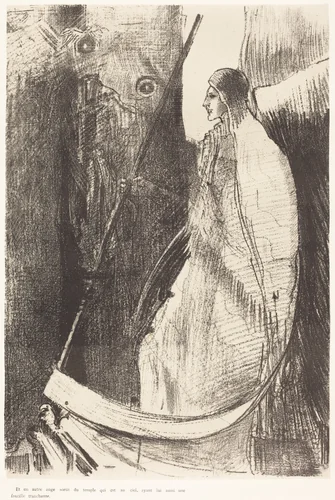 Et un autre ange sortit du temple qui est au ciel, ayant lui aussi une faucille tranchante (And another angel came out of the temple which is in heaven, and he also having a sharp sickle) by Ambroise Vollard; Odilon Redon, print, 1899