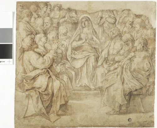 Descent of the Holy Spirit by Guido Reni, drawing, 1607-1799