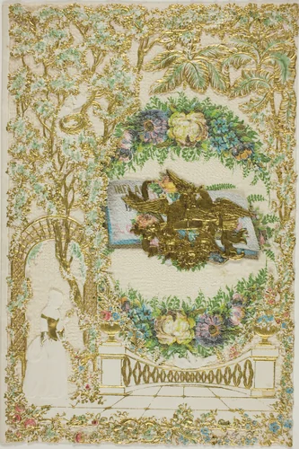 Untitled Valentine (Woman in Garden) by Unknown Artist, other, 1801-1900