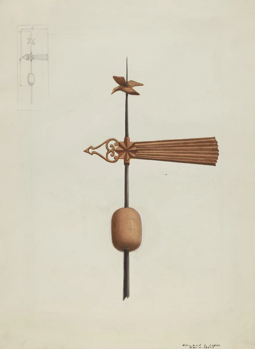 Weather Vane by Edward L. Loper, index of american design, 1936