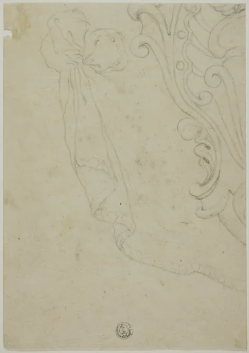 Fragment of Scroll Ornament by Unknown Artist, drawing, 1700-1799