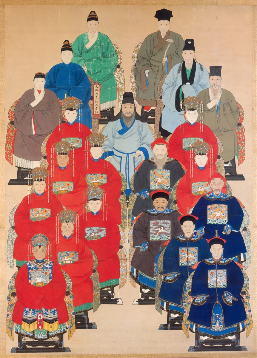 Twenty-one Ancestors with Spirit Tablet by Unidentified Artist, painting, 1644-1911