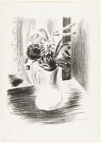 Daisies in a White Pitcher by Yasuo Kuniyoshi, print, 1927