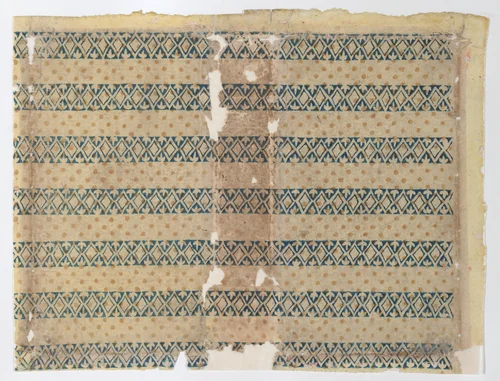 Book cover with overall dot and diamond pattern by anonymous, print, 1800-1900