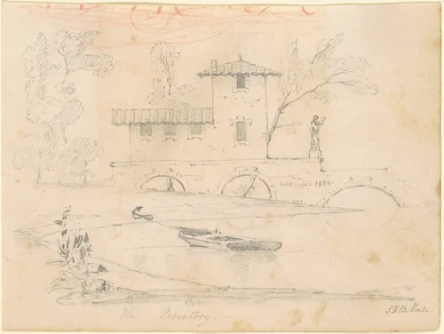The Pescatory by Samuel Morse, drawing, 1834