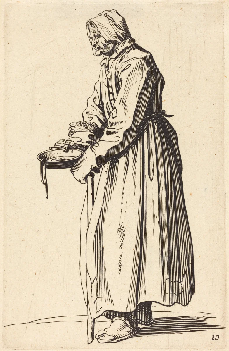 Beggar Woman with Pan by Jacques Callot, print, 1622-1699