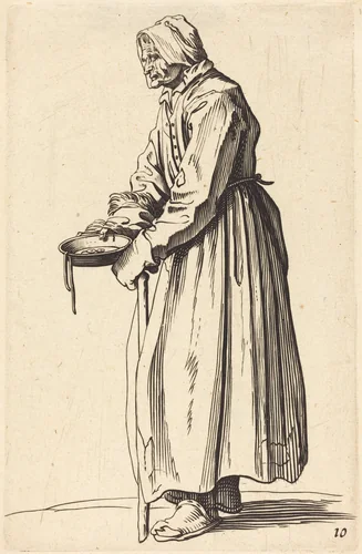 Beggar Woman with Pan by Jacques Callot, print, 1622-1699