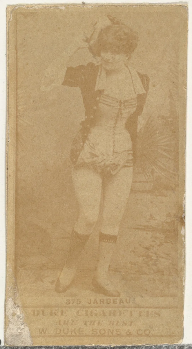 Card Number 375, Miss Jarbeau, from the Actors and Actresses series (N145-7) issued by Duke Sons & Co. to promote Duke Cigarettes by W. Duke, Sons & Co., photograph, 1880-1889