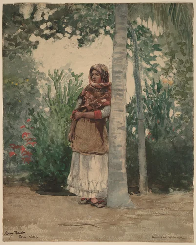 Under a Palm Tree by Winslow Homer, drawing, 1886