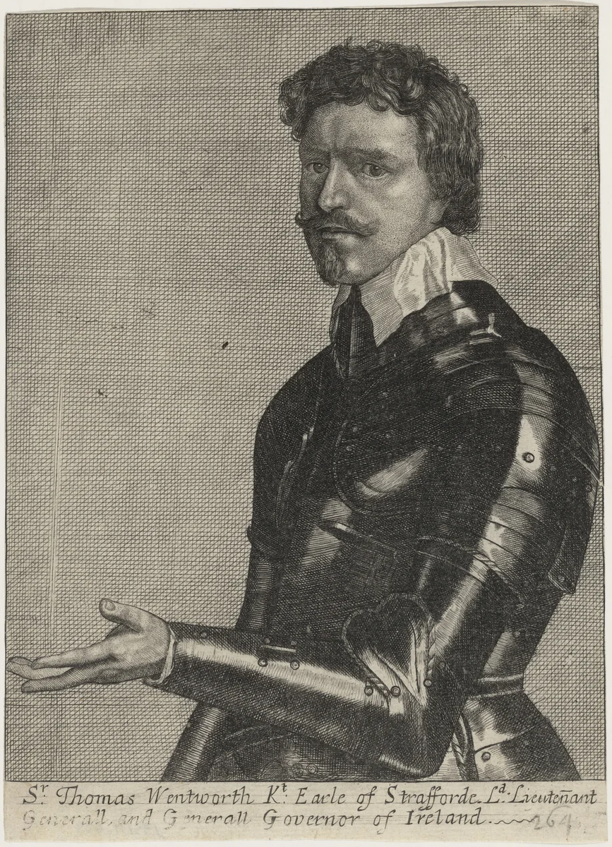 Thomas Wentworth, First Earl of Stafford by Wenceslaus Hollar, print, 1607-1677