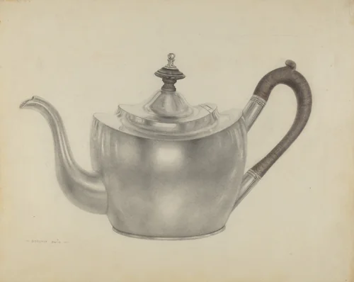 Silver Teapot by Dorothy Dwin, index of american design, 1938