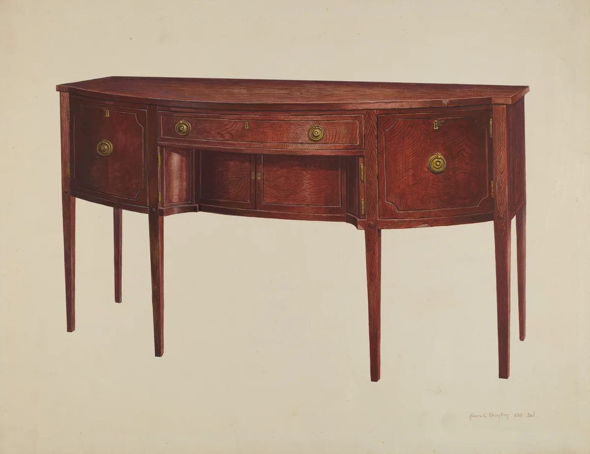 Sheraton Sideboard by Amos C. Brinton, index of american design, 1942