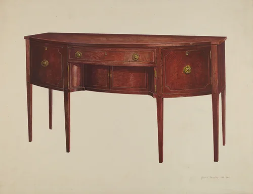 Sheraton Sideboard by Amos C. Brinton, index of american design, 1942