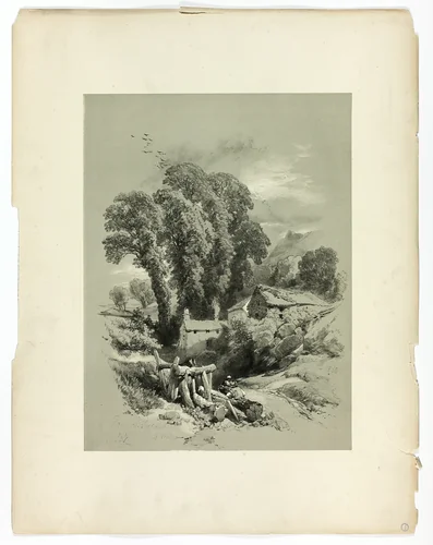 Row W. Trefriw, Wales, from Picturesque Selections by James Duffield Harding, print, 1859-1860