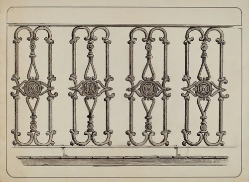 Cast Iron Balcony Rail by Al Curry, index of american design, 1936