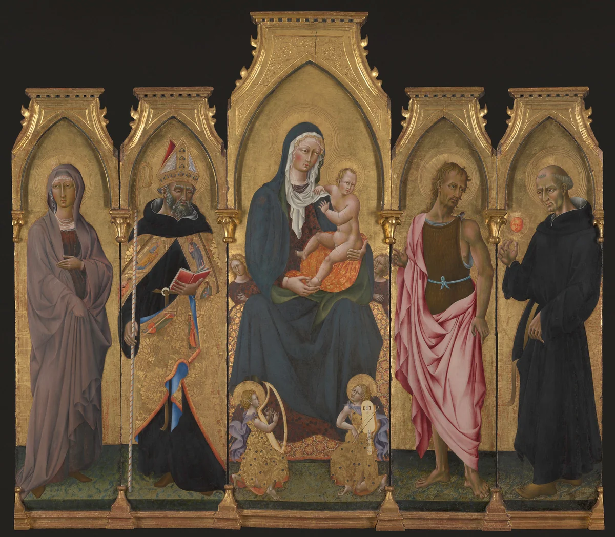 Madonna and Child with Saints by Giovanni di Paolo, painting, 1454