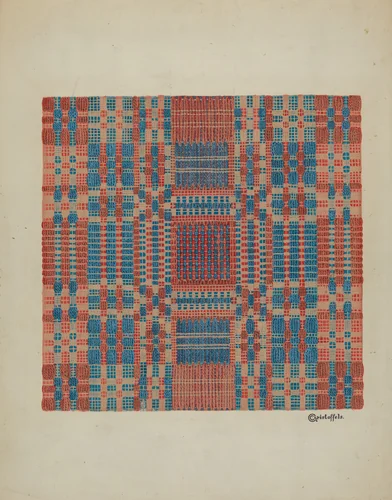 Coverlet (Section) by Cornelius Christoffels, index of american design, 1940